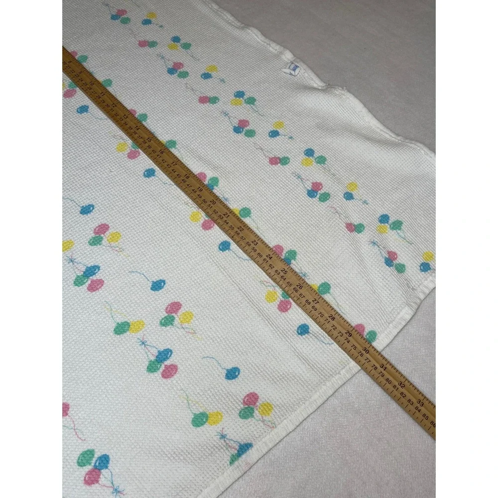 Vintage 90s Cozy Baby Products Waffle Knit Blanket 100% Cotton Made in USA